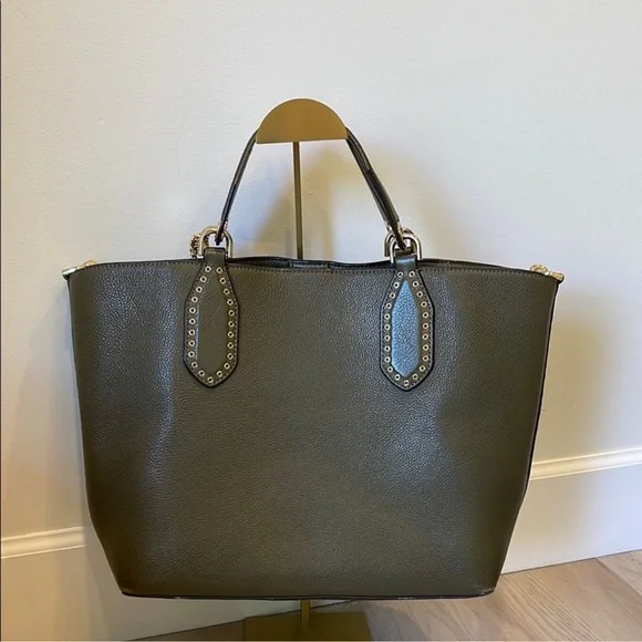 Michael Kors olive green Tote Bag with Gold Accents - Picture 5 of 7